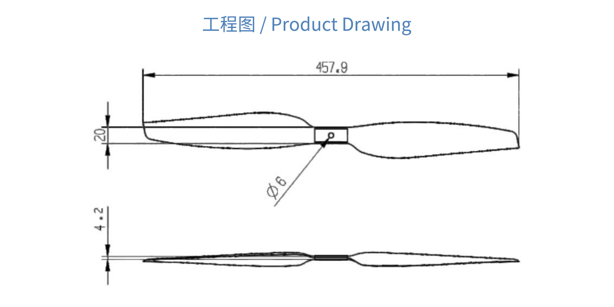 18x6.5 anti fatigue Carbon Fiber CW CCW drone motor Propeller