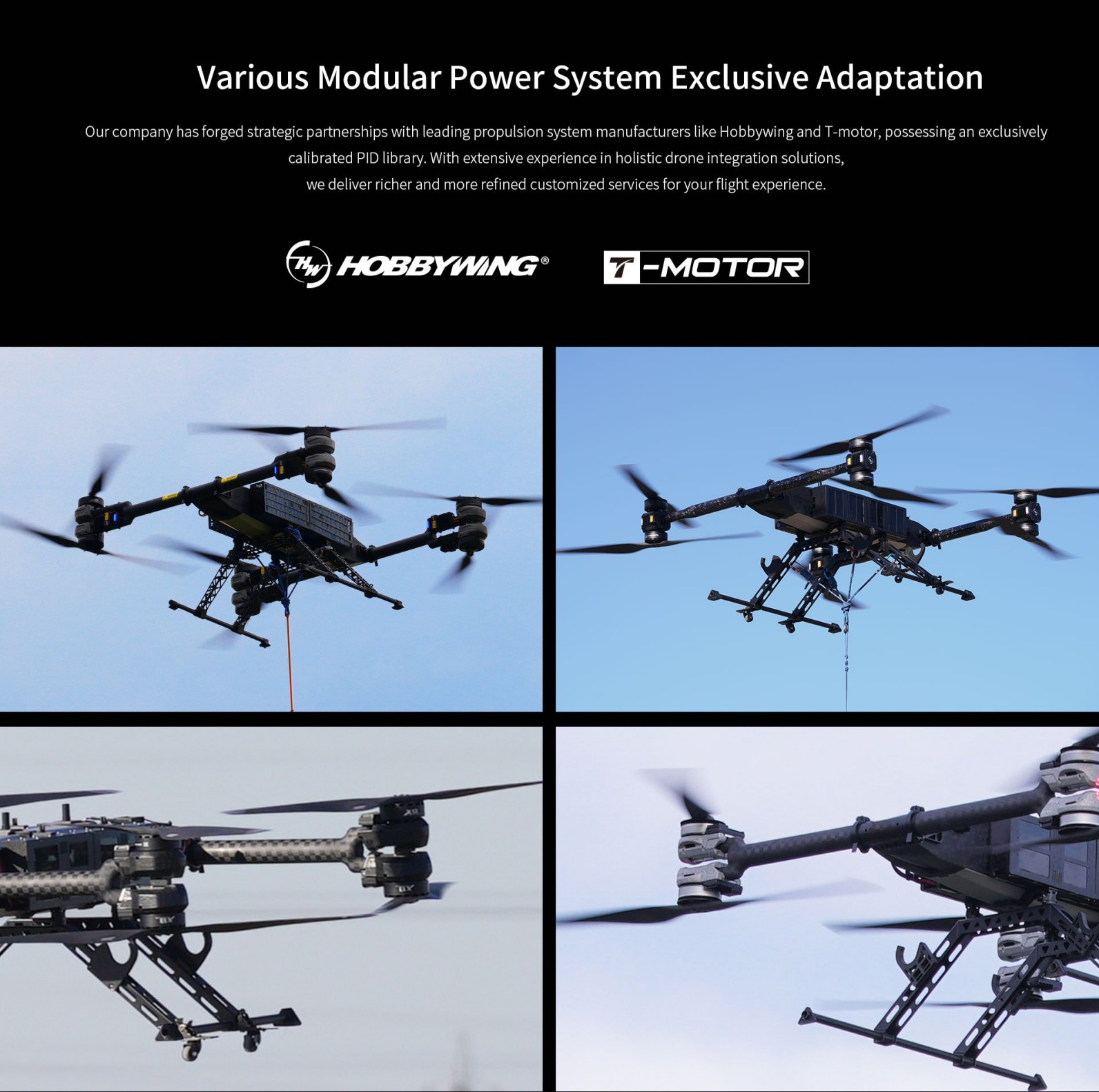 Payload 100 kg Modular Pure Electric Drone