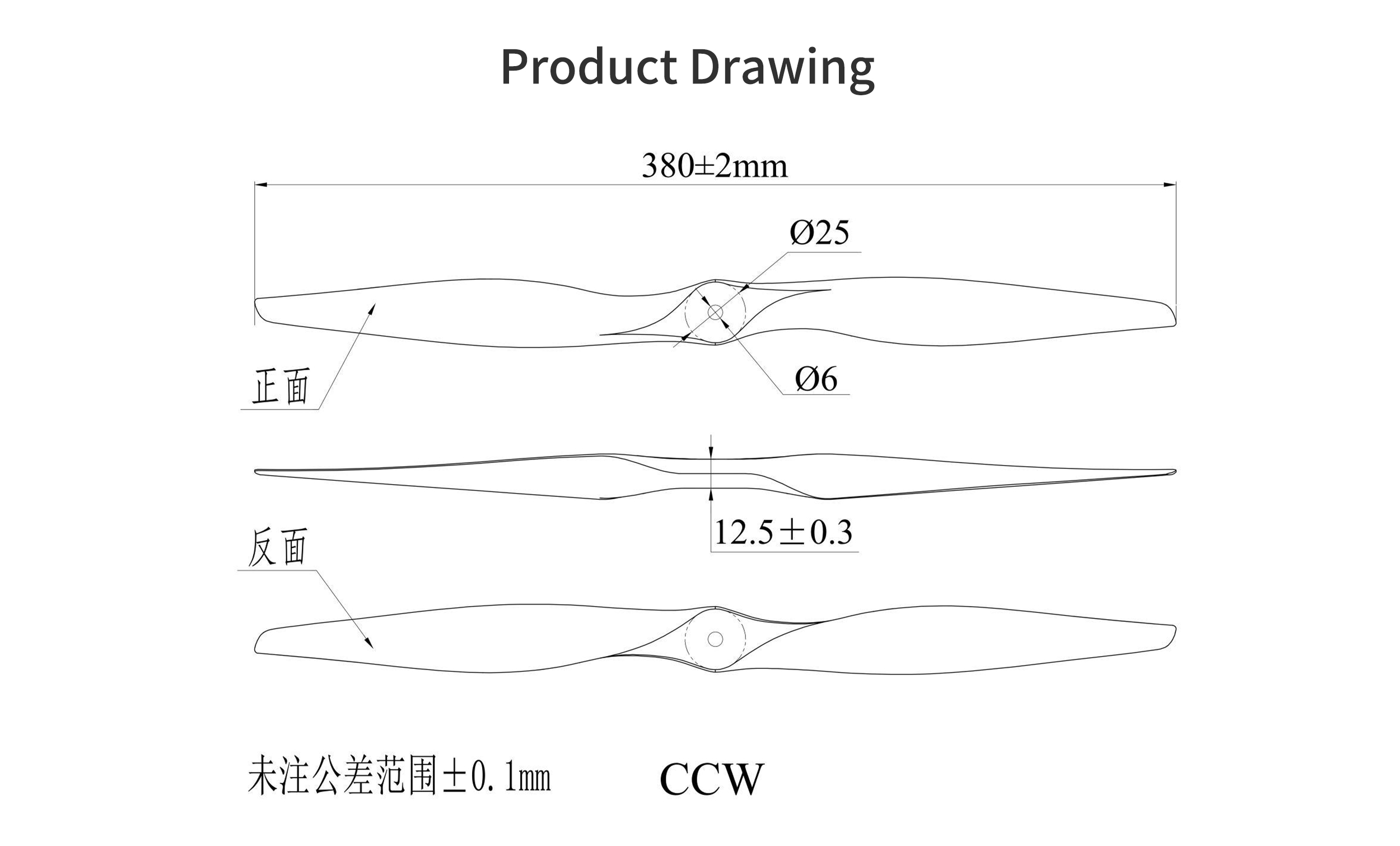 RAYI 15x10 CF Electric Fixed Wing PROP