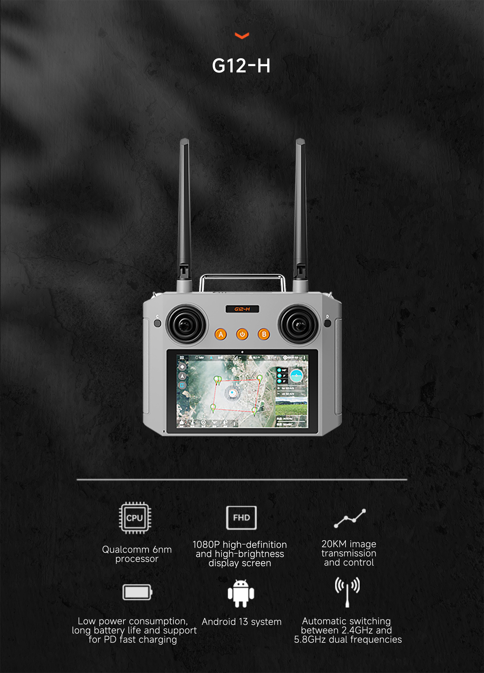 Skydroid G12-H Smart Controller: Agile Power with GR01 Link