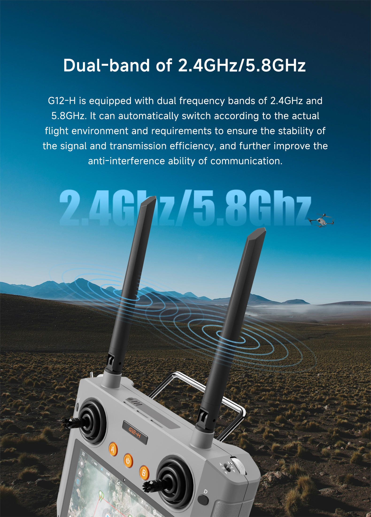 Skydroid G12-H Smart Controller: Agile Power with GR01 Link