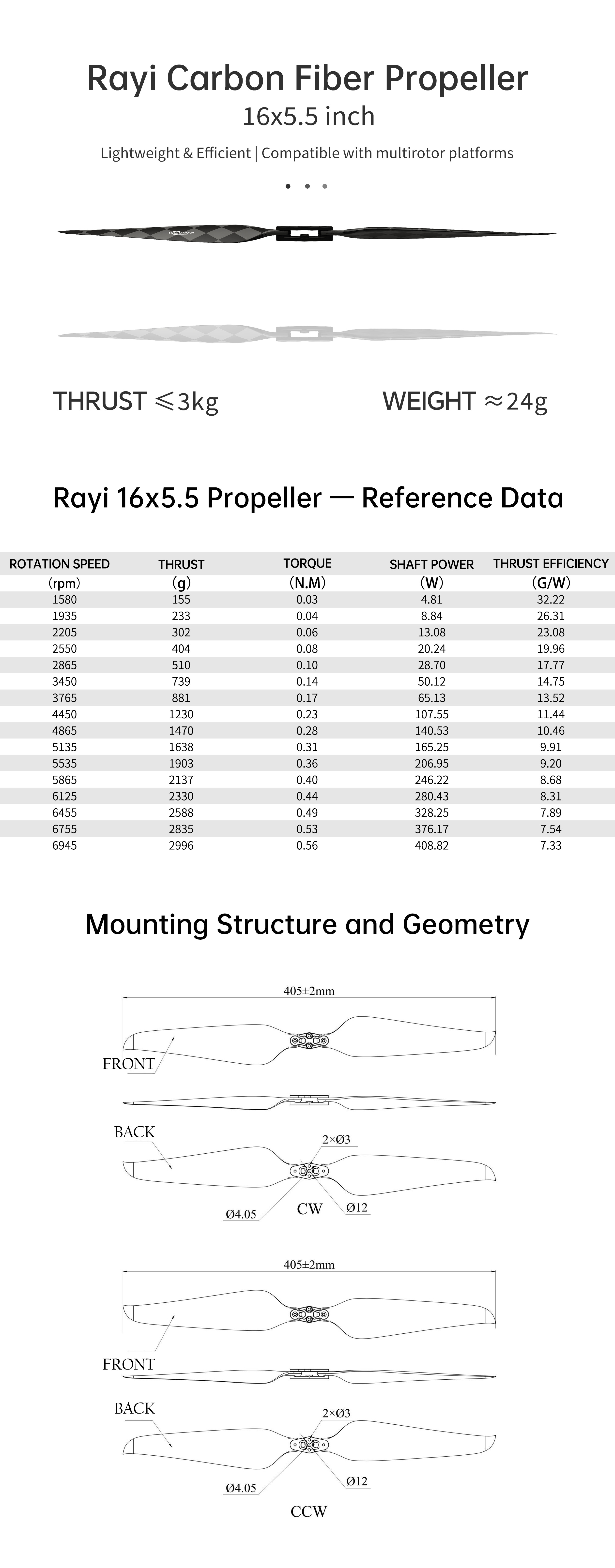 RAYI 16x5.5 CF Folding PROP