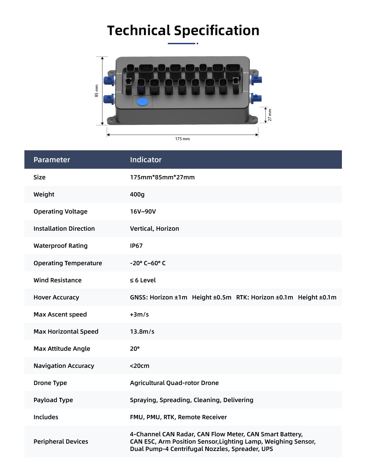 VK V9P-AG Agricultural Drone Flight Control System