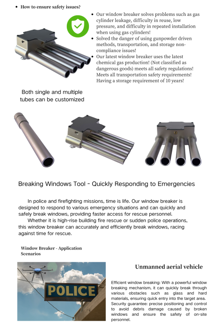 UAV Window Breaker Rescue Payload
