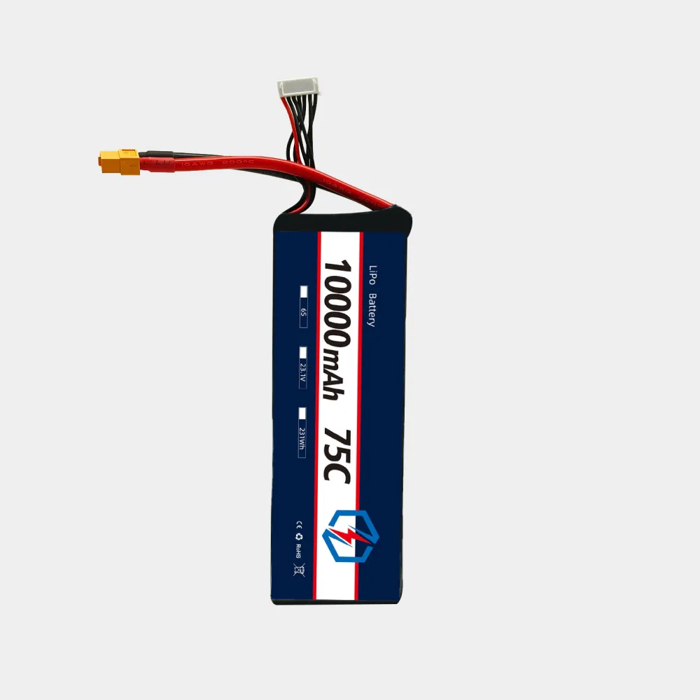 Xingtuo 6S 10Ah 75C FPV battery front view