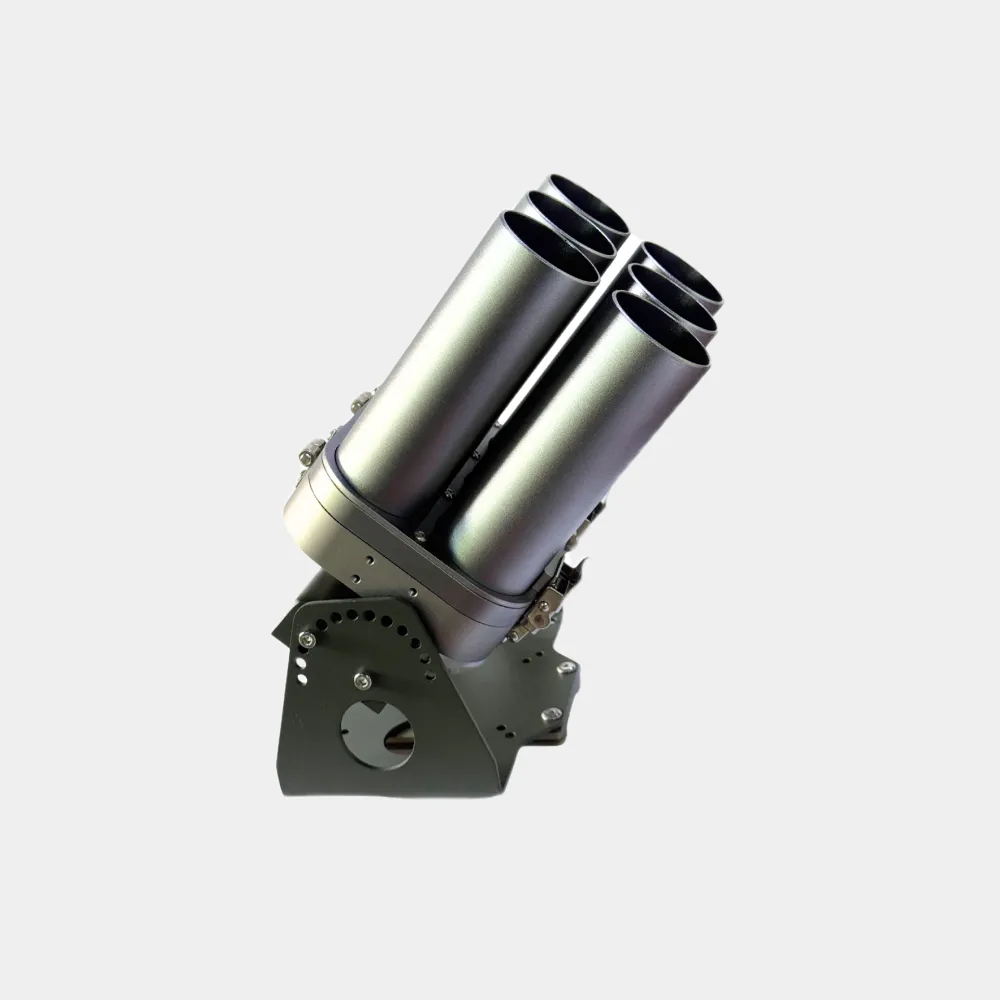 Angled view of an electric-actuated smoke emitter payload module