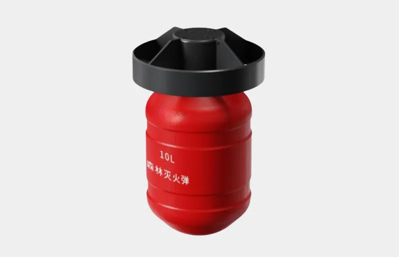 10kg UAV fire extinguisher payload with deployment cap