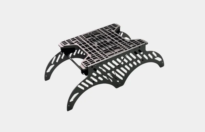 UAV fire suppression payload release mount angled view