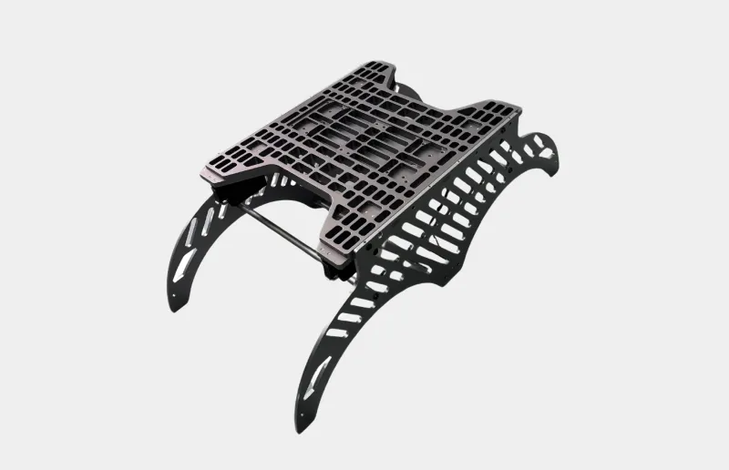 UAV firefighting payload mount side view