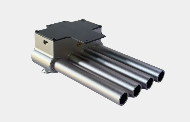 Four-tube UAV window breaker rescue payload