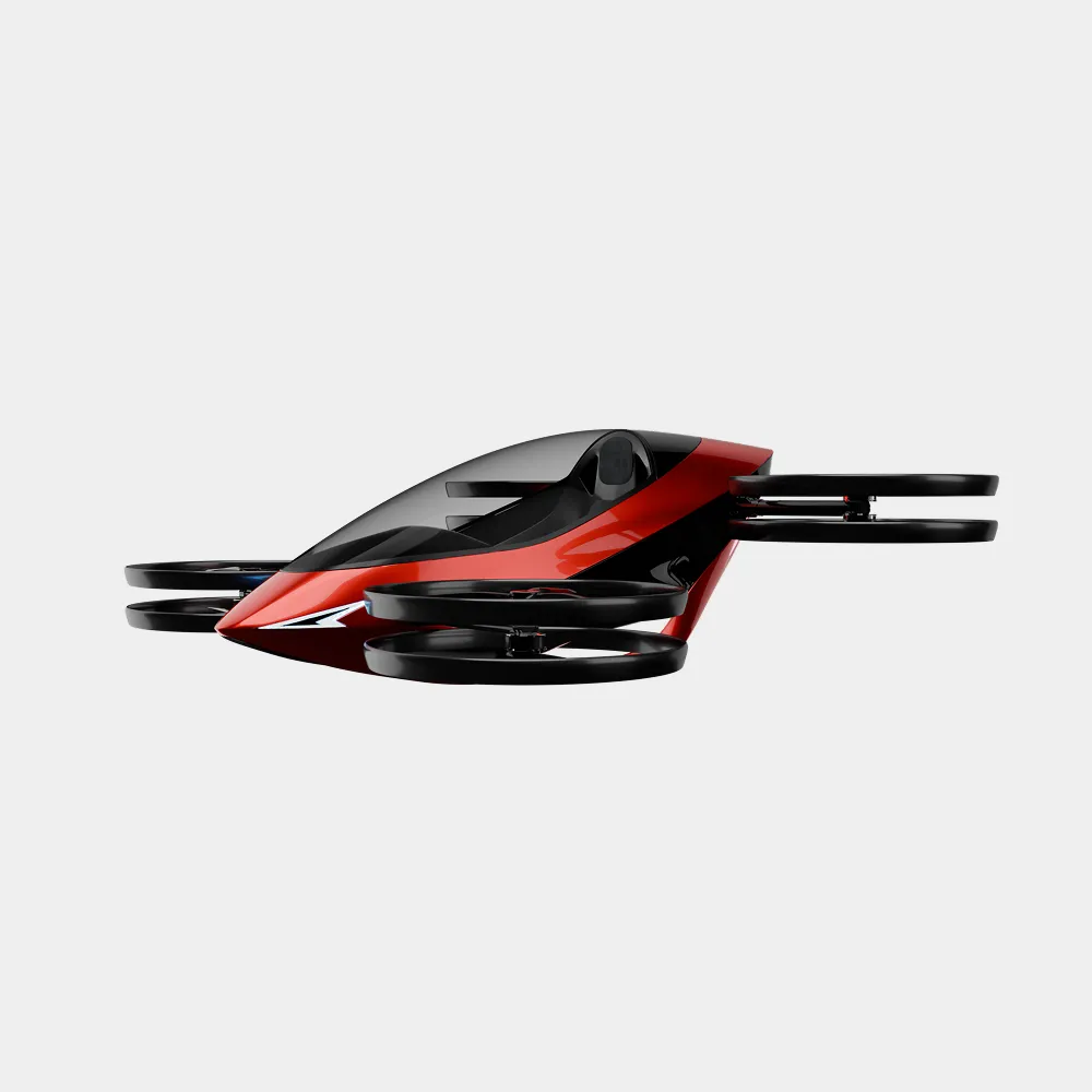 RAYI AeroLift Swift red and black ducted-fan aircraft front view